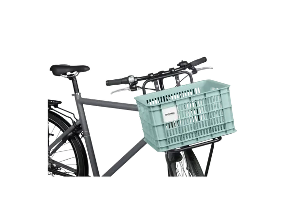 Basil Sykkelkurv Kasse MIK Medium 29,5 liter, Silver Blue 