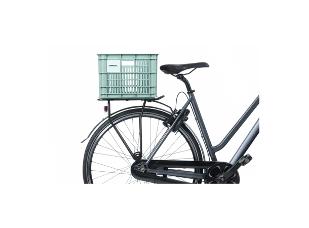 Basil Sykkelkurv Kasse MIK Medium 29,5 liter, Silver Blue 