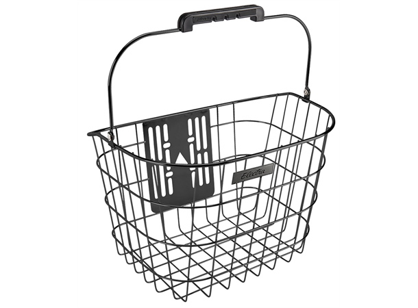 Electra Sykkelkurv Stainless Svart Hurtigfeste inkludert 
