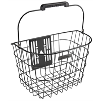 Electra Sykkelkurv Stainless Svart Hurtigfeste inkludert