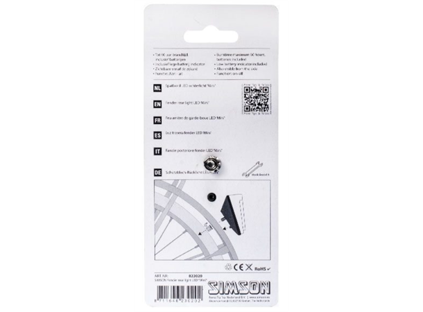 Simson Lykt LED rear light fender mount Baklys 