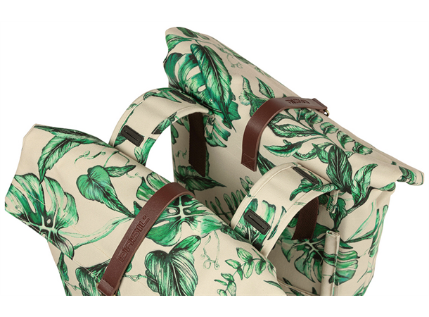 Basil Dobbel Sykkelveske Ever Green 2 x 16 liter, Sandshell Beige 