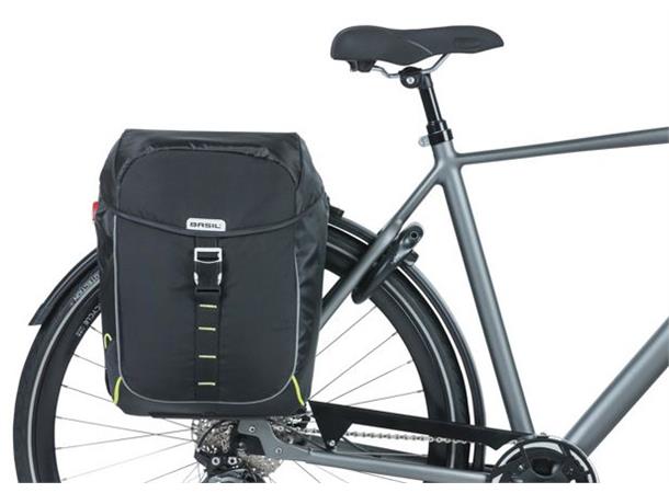 Basil Dobbel Sykkelveske MIK Miles 2 x 17 liter, Black 