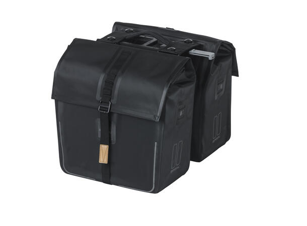 Basil Dobbel Sykkelveske MIK Urban Dry 2 x 25 liter, Black 