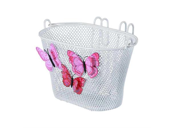 Basil Sykkelkurv Jasmin Butterfly Til barnesykkel, White 
