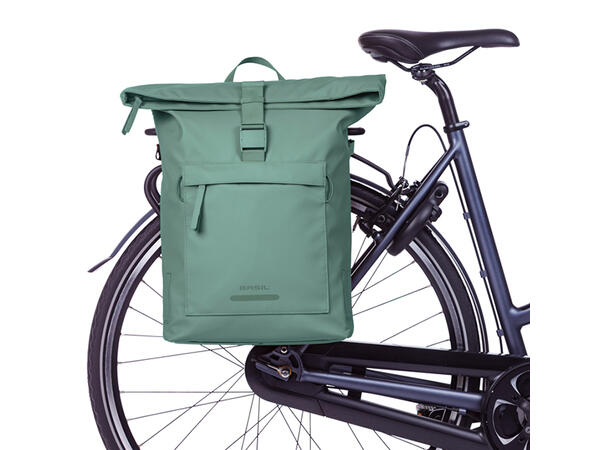 Basil Sykkelveske Brooklyn 17 liter, Silvergreen 