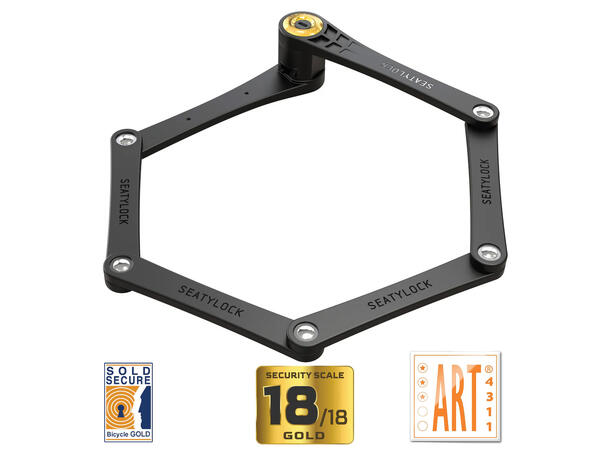 Seatylock Elsykkellås Foldylock 110 110 cm, Nøkkel, Foldelås, ART3 