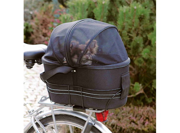 Trixie Hundekurv i nylon Svart, til bagasjebrett, 42 x 29 x 48 cm 