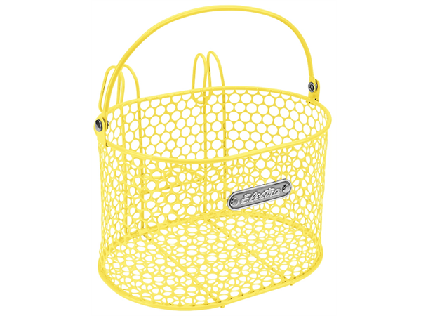 Electra Sykkelkurv Honeycomb Gul Liten kurv med kroker 