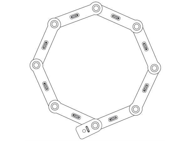 ABUS Sykkellås Bordo 6000 Twin, 2 x 90 cm, Nøkkel, Foldelås, SH