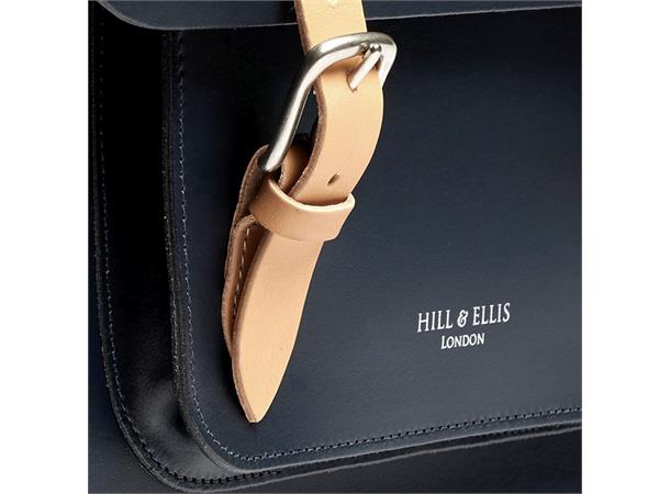 Hill & Ellis Sykkelveske Professor Navy Håndlaget i England, ekte skinn 